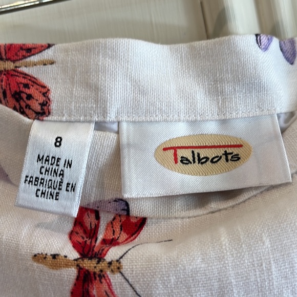 Talbots butterfly pattern linen skirt . - Picture 3 of 11